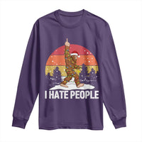Funny Bigfoot Christmas Long Sleeve Shirt I Hate People - Wonder Print Shop