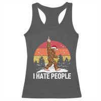 Funny Bigfoot Christmas Racerback Tank Top I Hate People - Wonder Print Shop