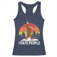 Funny Bigfoot Christmas Racerback Tank Top I Hate People - Wonder Print Shop