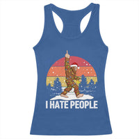 Funny Bigfoot Christmas Racerback Tank Top I Hate People - Wonder Print Shop