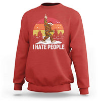 Funny Bigfoot Christmas Sweatshirt I Hate People - Wonder Print Shop