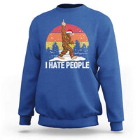 Funny Bigfoot Christmas Sweatshirt I Hate People - Wonder Print Shop