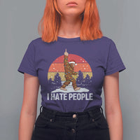 Funny Bigfoot Christmas T Shirt For Women I Hate People - Wonder Print Shop