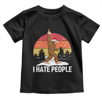 Funny Bigfoot Christmas Toddler T Shirt I Hate People - Wonder Print Shop