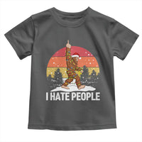Funny Bigfoot Christmas Toddler T Shirt I Hate People - Wonder Print Shop