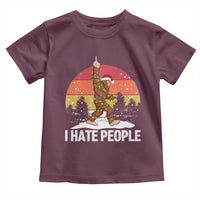 Funny Bigfoot Christmas Toddler T Shirt I Hate People - Wonder Print Shop