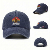 Funny Bigfoot Christmas Washed Cotton Baseball Cap I Hate People