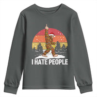 Funny Bigfoot Christmas Youth Sweatshirt I Hate People - Wonder Print Shop