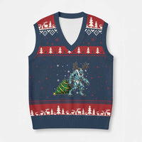 Wendigo Monster V-Neck Knit Sweater Vest Cryptid Mythical Xmas - Wonder Print Shop