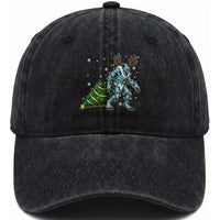 Wendigo Monster Washed Cotton Baseball Cap Cryptid Mythical Christmas