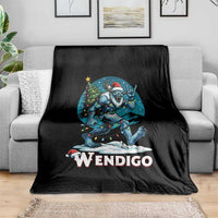 Funny Wendigo Monster Christmas Throw Blanket Rock On Hand Meme Xmas - Wonder Print Shop