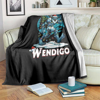 Funny Wendigo Monster Christmas Throw Blanket Rock On Hand Meme Xmas - Wonder Print Shop