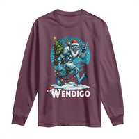 Funny Wendigo Monster Christmas Long Sleeve Shirt Rock On Hand Meme Xmas - Wonder Print Shop