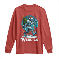 Funny Wendigo Monster Christmas Long Sleeve Shirt Rock On Hand Meme Xmas - Wonder Print Shop