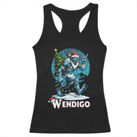 Funny Wendigo Monster Christmas Racerback Tank Top Rock On Hand Meme Xmas - Wonder Print Shop
