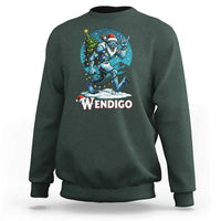 Funny Wendigo Monster Christmas Sweatshirt Rock On Hand Meme Xmas - Wonder Print Shop
