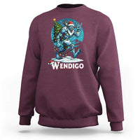 Funny Wendigo Monster Christmas Sweatshirt Rock On Hand Meme Xmas - Wonder Print Shop