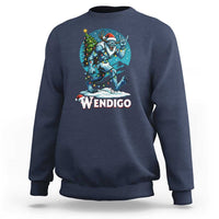 Funny Wendigo Monster Christmas Sweatshirt Rock On Hand Meme Xmas - Wonder Print Shop