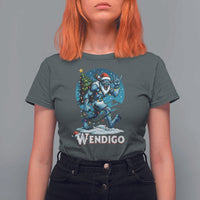 Funny Wendigo Monster Christmas T Shirt For Women Rock On Hand Meme Xmas - Wonder Print Shop