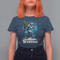 Funny Wendigo Monster Christmas T Shirt For Women Rock On Hand Meme Xmas - Wonder Print Shop