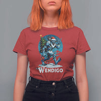 Funny Wendigo Monster Christmas T Shirt For Women Rock On Hand Meme Xmas - Wonder Print Shop