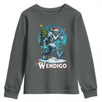 Funny Wendigo Monster Christmas Youth Sweatshirt Rock On Hand Meme Xmas - Wonder Print Shop