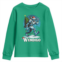 Funny Wendigo Monster Christmas Youth Sweatshirt Rock On Hand Meme Xmas - Wonder Print Shop