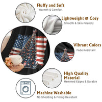 Patriotic American Flag Christmas Throw Blanket - Wonder Print Shop