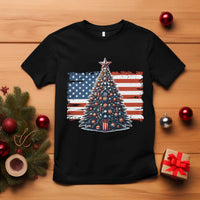 Patriotic American Flag Christmas T Shirt - Wonder Print Shop