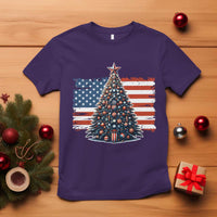 Patriotic American Flag Christmas T Shirt - Wonder Print Shop