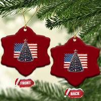 Patriotic American Flag Xmas Ceramic Ornament - Wonder Print Shop