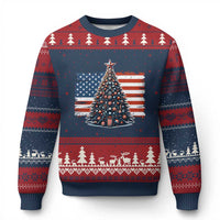 Patriotic American Flag Xmas Ugly Christmas Sweater - Wonder Print Shop