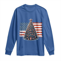 Patriotic American Flag Christmas Long Sleeve Shirt - Wonder Print Shop