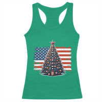 Patriotic American Flag Christmas Racerback Tank Top - Wonder Print Shop