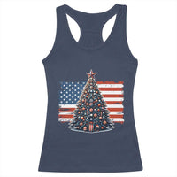 Patriotic American Flag Christmas Racerback Tank Top - Wonder Print Shop