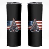 Patriotic American Flag Christmas Skinny Tumbler - Wonder Print Shop
