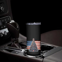 Patriotic American Flag Christmas Skinny Tumbler - Wonder Print Shop