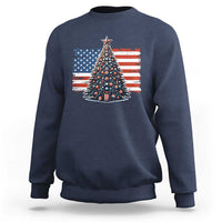 Patriotic American Flag Christmas Sweatshirt - Wonder Print Shop