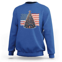 Patriotic American Flag Christmas Sweatshirt - Wonder Print Shop