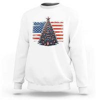 Patriotic American Flag Christmas Sweatshirt - Wonder Print Shop