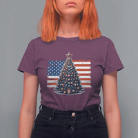 Patriotic American Flag Christmas T Shirt For Women - Wonder Print Shop