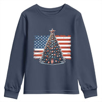 Patriotic American Flag Christmas Youth Sweatshirt - Wonder Print Shop
