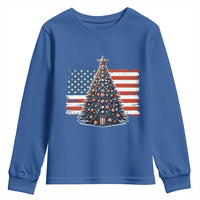 Patriotic American Flag Christmas Youth Sweatshirt - Wonder Print Shop