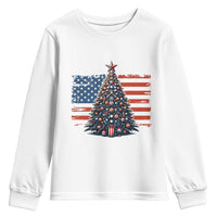 Patriotic American Flag Christmas Youth Sweatshirt - Wonder Print Shop