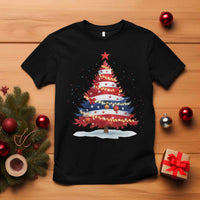 Christmas Tree American Flag Patriotic T Shirt - Wonder Print Shop