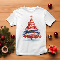 Christmas Tree American Flag Patriotic T Shirt - Wonder Print Shop