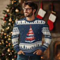 Xmas Tree American Flag Patriotic Ugly Christmas Sweater - Wonder Print Shop