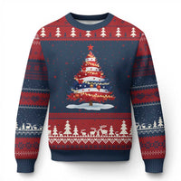 Xmas Tree American Flag Patriotic Ugly Christmas Sweater - Wonder Print Shop