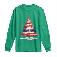 Christmas Tree American Flag Patriotic Long Sleeve Shirt - Wonder Print Shop