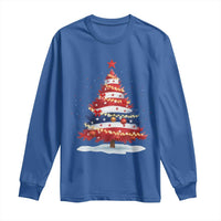 Christmas Tree American Flag Patriotic Long Sleeve Shirt - Wonder Print Shop